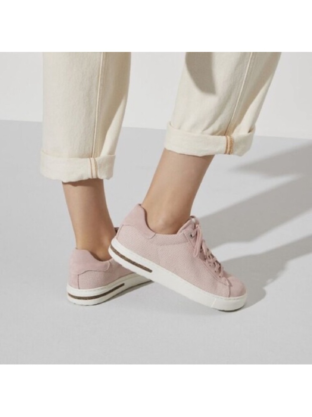 Birkenstock Bend Low Suede Soft Pink Womens Lace Up Sneakers Sz 37 US 6 6.5